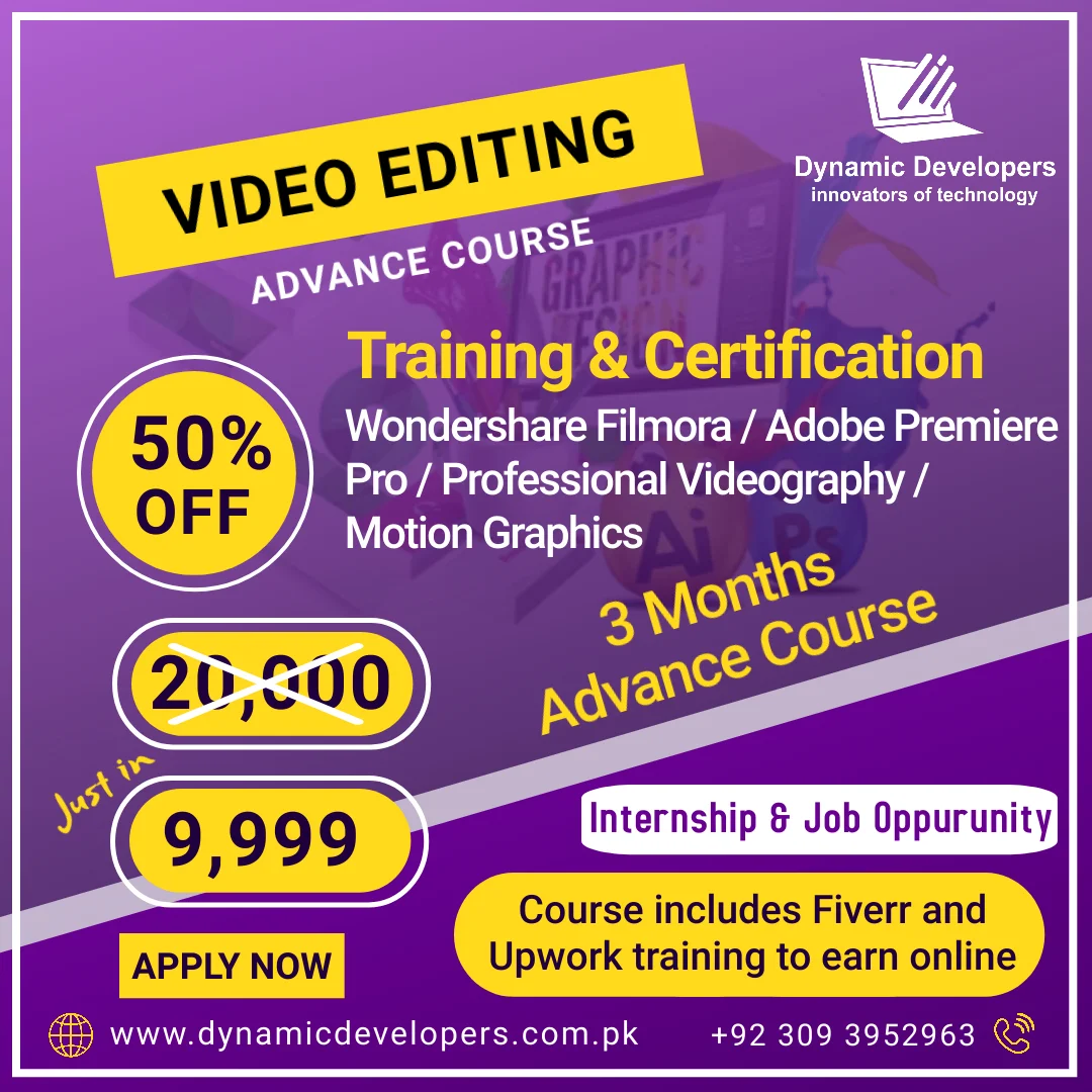 video editing course by Dynamic Developers