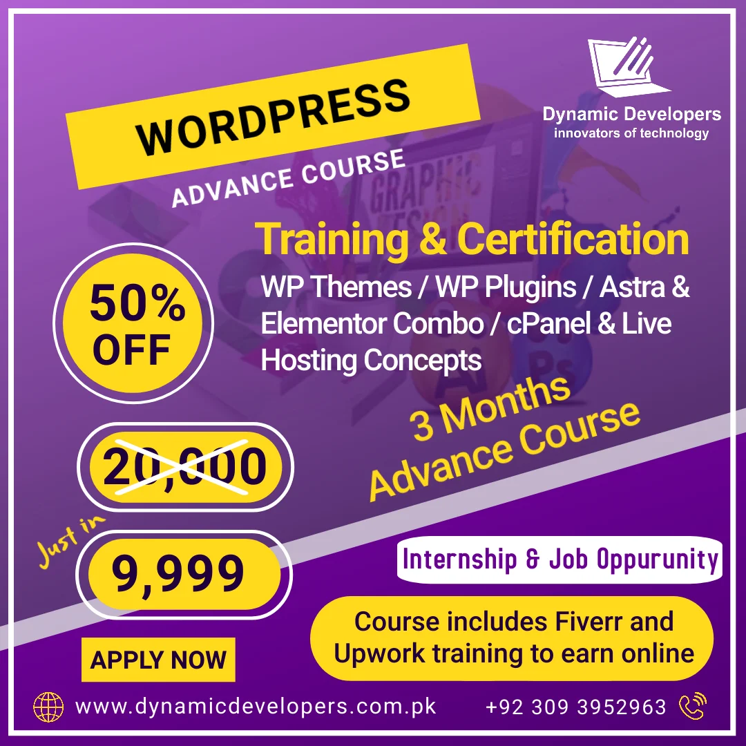 WordPress Development course in Islamabad
